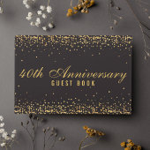 40e Jubileum zwarte gouden Confetti elegant Gastenboek