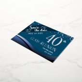 40e klas reünie Elegant blauw Folie Feestdagen Briefkaart (Gedraaid)