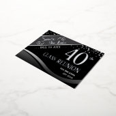 40e klas reünie Elegant zwart Folie Feestdagen Briefkaart (Gedraaid)