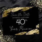 40e klas Reunion Black en Gold Elegant Briefkaart