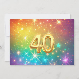 40e Kleurrijke Regenboog ster ruimte Feestdagenkaart