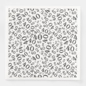 40e Leeftijd Willekeurig Getal Patroon Zwart/Wit Servet (Voorkant)