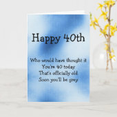 40e leuke verjaardagskaart kaart (Gele Bloem)