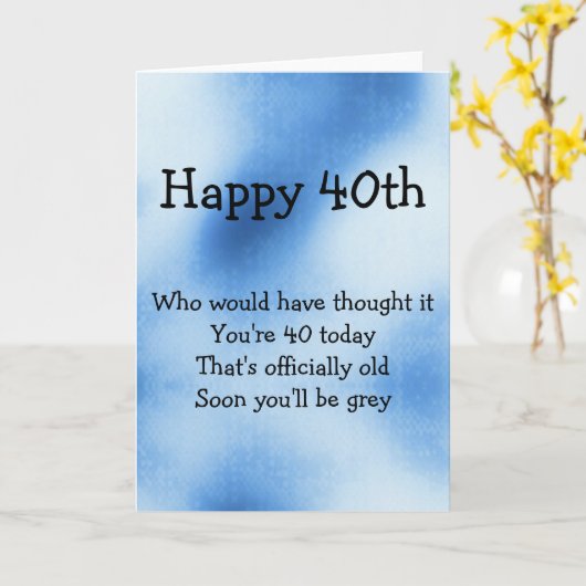 40e leuke verjaardagskaart kaart (Gele Bloem)