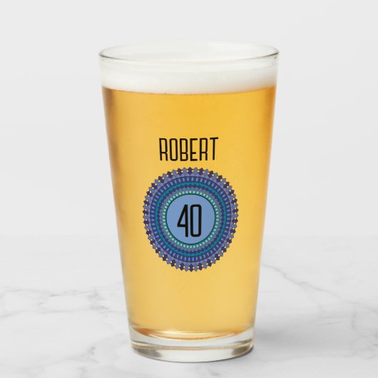 40e Mandala Mannen Glas (Voorkant gevuld)