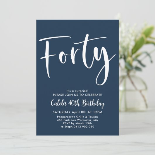 40e Mannen marinescheepvaart Modern Blue Kaart (Staand voorkant)