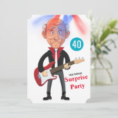 40e Mannen Rockstar 🎸 Funky Verjaardagsgitaar Kaart (Staand voorkant)