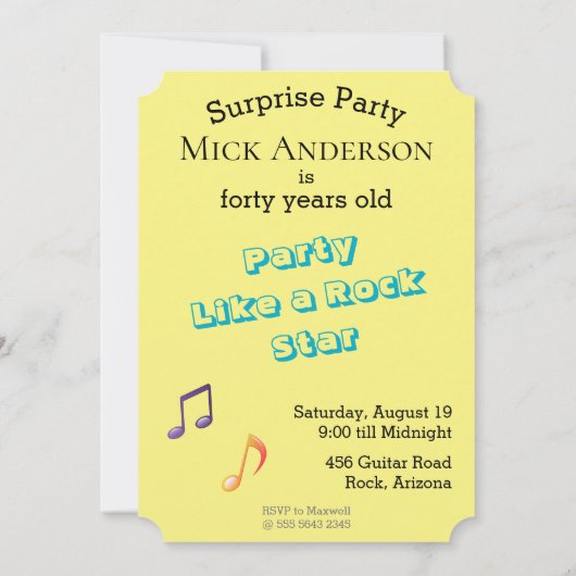 40e Mannen Rockstar 🎸 Funky Verjaardagsgitaar Kaart (Achterkant)