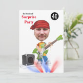40e Mannen 🎸🤣 Rockstar Verjaardag Gitaar Funky F Kaart (Staand voorkant)