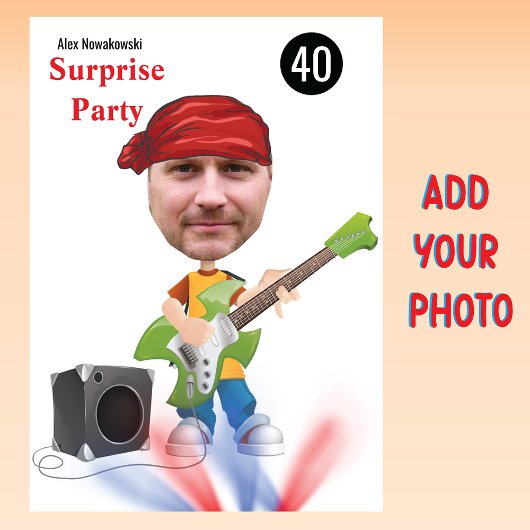 40e Mannen 🎸🤣 Rockstar Verjaardag Gitaar Funky F Kaart