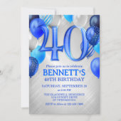 40e Mannen verjaardagsuitnodiging Kaart (Voorkant)