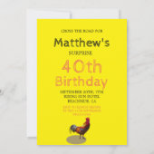 40e mannetje Birthday Fun Rooster Chicken Kaart (Achterkant)