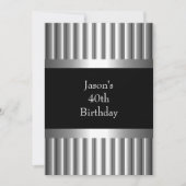 40e Metal Chrome Black White Style Silver Mannen Kaart (Voorkant)