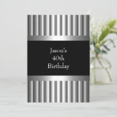 40e Metal Chrome Black White Style Silver Mannen Kaart (Staand voorkant)