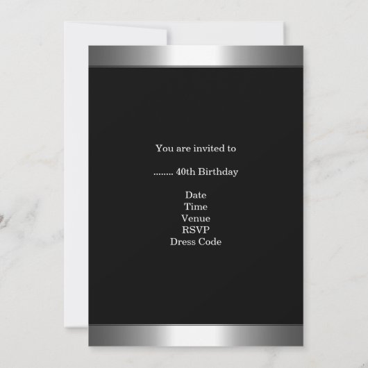 40e Metal Chrome Black White Style Silver Mannen Kaart (Achterkant)