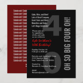 40e moderne zwarte witte rode vier OH! Kaart (Voorkant / Achterkant)