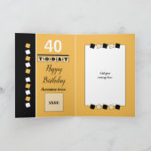40e nog steeds verbluffende gele en zwarte verjaar kaart (Binnen)