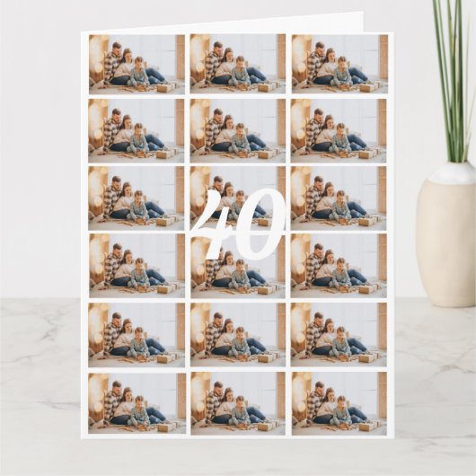 40e of elke leeftijd Fotocollage Grote Verjaardag Kaart (Voorkant)