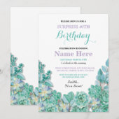 40e of elke leeftijd verjaardagsfeestje Bloemen Wi Kaart (Voorkant / Achterkant)