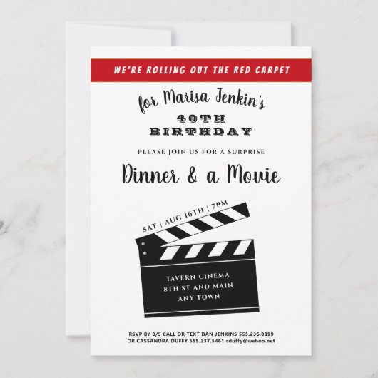 40e of elke verjaardag Surprise Film Theme Fun Kaart (Voorkant)