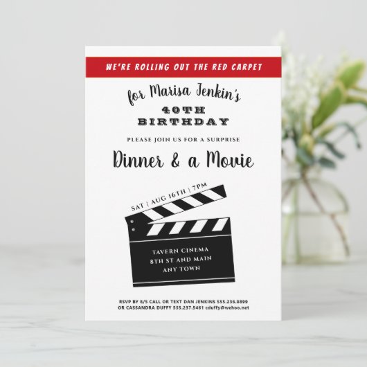 40e of elke verjaardag Surprise Film Theme Fun Kaart (Staand voorkant)