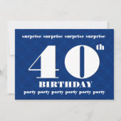 40e OPLEIDING Modern Blue and White Birthday W079 Kaart (Voorkant)