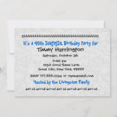 40e OPLEIDING Modern Blue and White Birthday W079 Kaart (Achterkant)