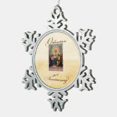 40e Ordination Jubileum Angels at Altar Tin Sneeuwvlok Ornament (Rechts)