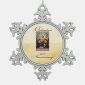 40e Ordination Jubileum Angels at Altar Tin Sneeuwvlok Ornament (Voorkant)