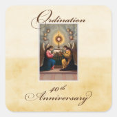 40e Ordination Jubileum Angels at Altar Vierkante Sticker (Voorkant)