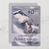 40e Ordination Jubileum Invitation Cross Host Kaart (Voorkant / Achterkant)