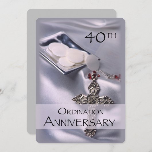 40e Ordination Jubileum Invitation Cross Host Kaart (Voorkant / Achterkant)