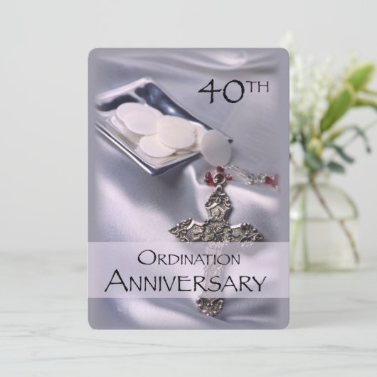 40e Ordination Jubileum Invitation Cross Host Kaart (Staand voorkant)