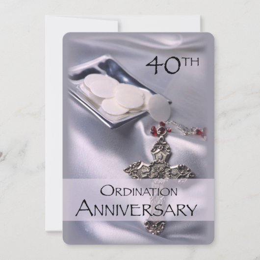 40e Ordination Jubileum Invitation Cross Host Kaart (Voorkant)