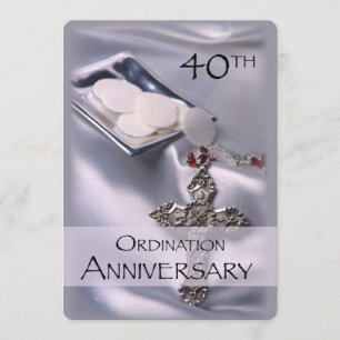 40e Ordination Jubileum Invitation Cross Host Kaart