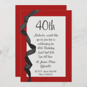 40e partij Uitnodiging zwart lint (Voorkant / Achterkant)