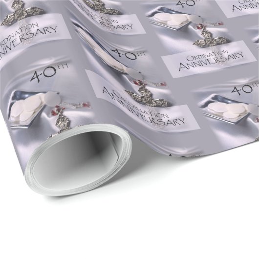 40e priesterwijding gefeliciteerd, gastheren cadeaupapier (Rol Hoek)