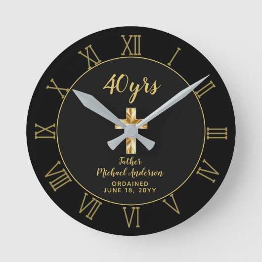 40e Priesterwijding Jubileum Priester Gouden Jubil Ronde Klok (Voorkant)