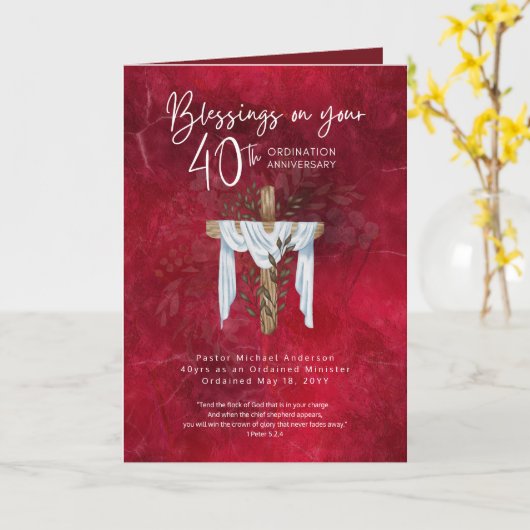 40e PRIESTERWIJDING JUBILEUM Priester Predikant Do Kaart (Gele Bloem)