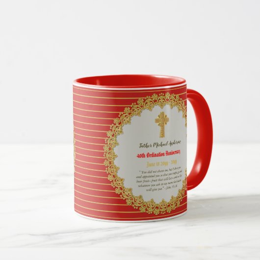 40e priesterwijding RUBY MUG - ELKE GELELIDE Mok (Voorkant rechts)