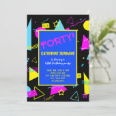 40e Retro Kleurrijke Verjaardagsviering Kaart (Staand voorkant)