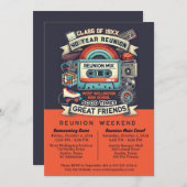 40e reünie Retro jaren 80 Pop Cultuur Klasse van [ Kaart (Voorkant / Achterkant)