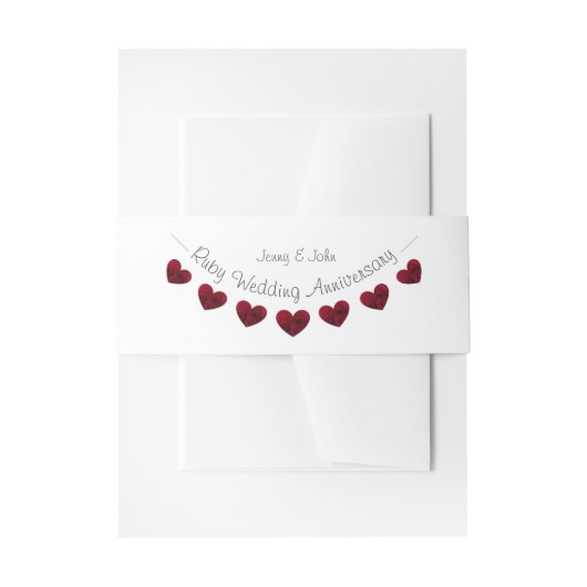 40e robijn trouwdag bunting ontwerp uitnodigingen wikkel (Voorkant Voorbeeld)