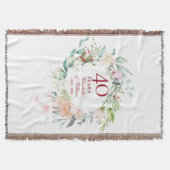 40e robijnen bruiloft bloemenslingers deken (Voorkant)