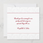 40e robijnen bruiloft klassieke rode roos bedankkaart (Achterkant)