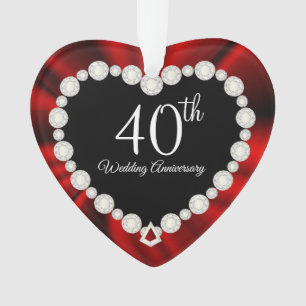 40e Robijnen Huwelijksjubileum Aandenken Ontwerp Ornament
