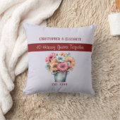 40e robijnen huwelijksjubileum bloemen paars kussen (Deken)