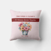 40e robijnen huwelijksjubileum bloemen roze kussen (Achterkant)