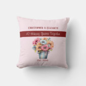 40e robijnen huwelijksjubileum bloemen roze kussen (Voorkant)