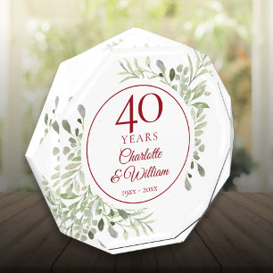 40e Robijnen Huwelijksjubileum Elegante Groene Tin Fotoblokken